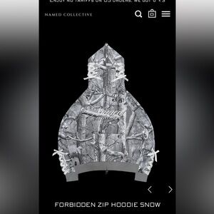 Named Collective FORBIDDEN ZIP HOODIE SNOW